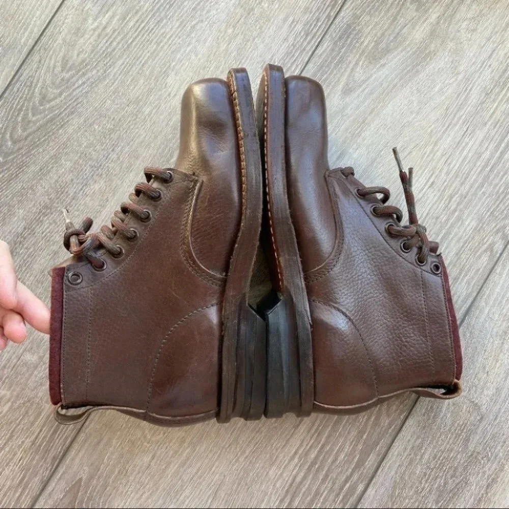 Antique Vintage Square Toe Leather Ski Boots